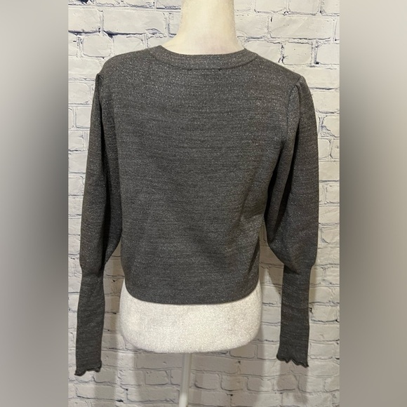 ZARA Women's Grey Long Sleeve Sweater Crop Top ~ Size Medium - Picture 4 of 8